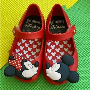❤️Mini Melissa Mickey&Minnie toddler mary jane sz6